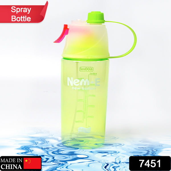 Spray Water Bottle - 600ml BPA-Free for Gym, Cycling, Running, Yoga, and Outdoor Activities