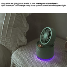 Mini Desktop Cooling Fan – Rotating Spray Humidifier with Water Tank (Battery Not Included)