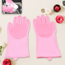 Dishwashing Gloves with Scrubber – Reusable Silicone Scrub Gloves for Kitchen, Bathroom, and Pet Grooming (1 Pair, 155g).