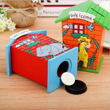 Cute Cartoon House-Shaped Wooden Piggy Bank – Lovely Money Bank for Kids