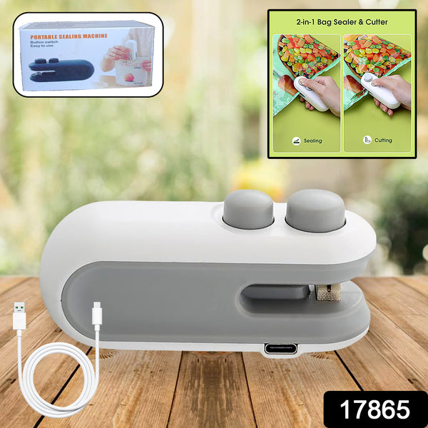 Mini Bag Sealer 2-in-1 – USB Charging Heat Sealer & Cutter for Food Storage