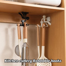 360° Rotating 6-Claw Kitchen Utensils Holder – Non-Punching Sticky Hook Organizer for Kitchen & Bathroom (1 Piece)