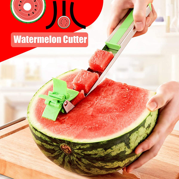 Stainless Steel Watermelon Cutter – Easy-to-Use, Washable Windmill Slicer