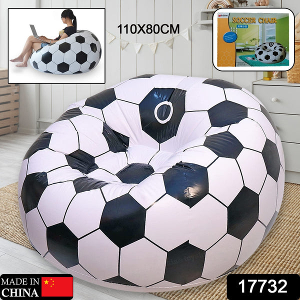 Football Sofa Cartoon Style – Inflatable Soccer Ball Chair for Kids and Adults, Folding Sofa (110cm x 80cm)