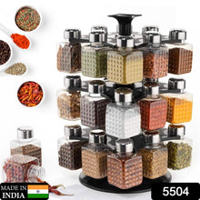 All New Square 24-Bottle Revolving Spice Rack – 360-Degree Rotating Organizer