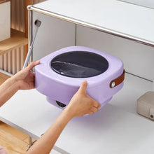 Foldable Mini Washing Machine - Portable Washer with Drain Basket for Laundry, Travel, Camping, and Baby Clothes