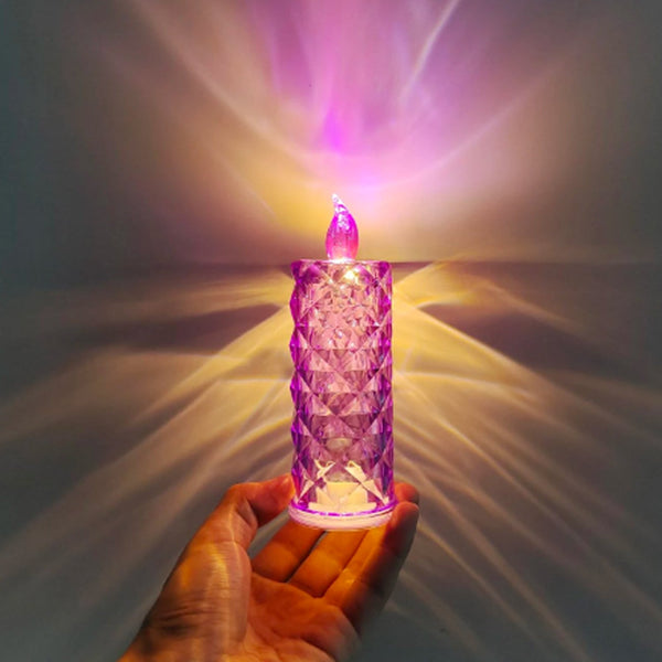 Crystal Candle for Home Decoration – Multicolor Candlelight (1pc)