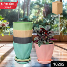 Round Flower Pot With Bottom Tray (5 Pcs Set  Small  1416 Cm) (18262)