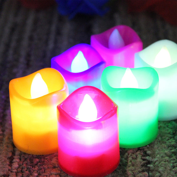 24pcs Festival Decorative - Led Tealight Candles  Battery Operated Candle Ideal For Party Wedding Birthday Gifts (Multi Color)