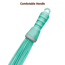 Bathroom floor cleaning broom - plastic hard bristles for scrubbing wet and dry surfaces.