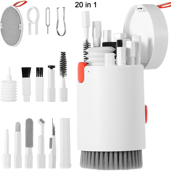 20-in-1 Keyboard & Electronics Cleaning Kit – Brush, Spray, and Tools for Laptop, Phone, AirPods, iPad, iPhone, Camera, and Screen Cleaning