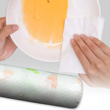 9429 Non Woven Reusable And Washable Kitchen Printed Tissue Roll Non-stick Oil Absorbing Paper Roll Kitchen Special Paper Towel Wipe Paper Dish Cloth Cleaning Cloth 40 Sheets  Pulls