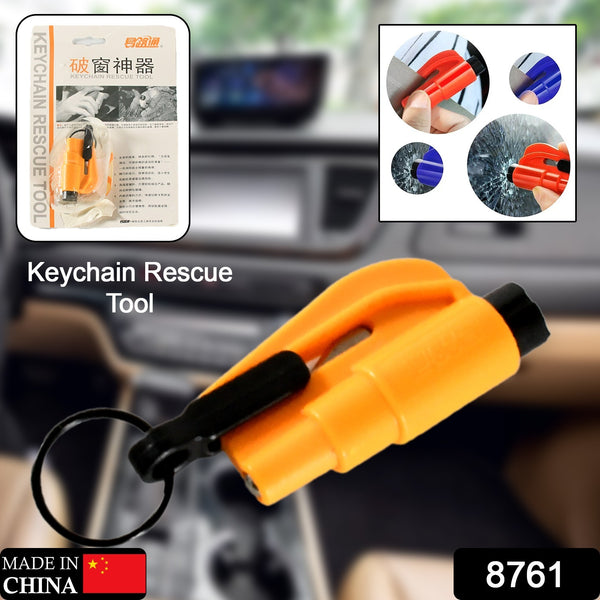 2-in-1 Emergency Safety Cutter with Key Chain - Portable Glass Breaker & Seat Belt Cutter Tool