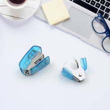 Mini Office Stationery Set - Includes Stapler, Scissors, Paper Clips, Tape Dispenser, Transparent Tape, and Staples.