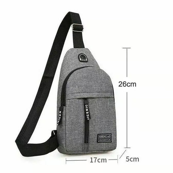 Waterproof Waist Bag Shoulder Bags Usb Charging Earphone Hook Sling Travel Bag (1 Pc)