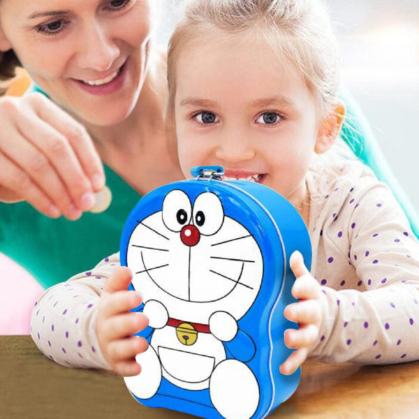 Cartoon Character Metal Piggy Bank – Durable Coin Box for Kids