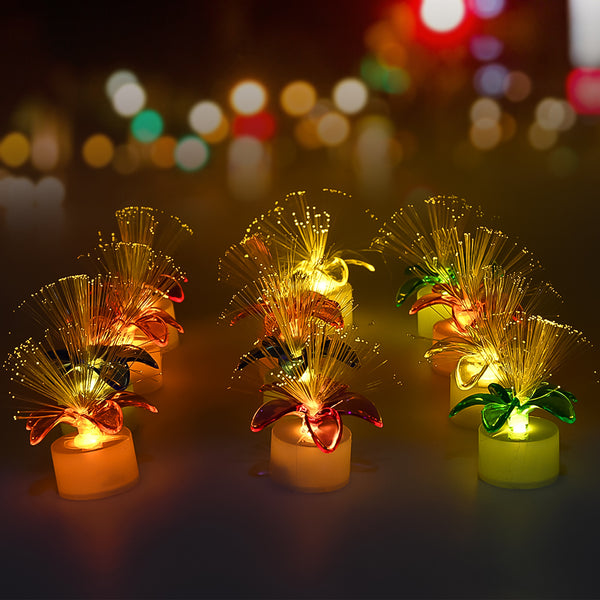 6237 Fiber Optic Light Mini Color Change Led Table Centerpieces  Light Up Candle - Pack Of 12