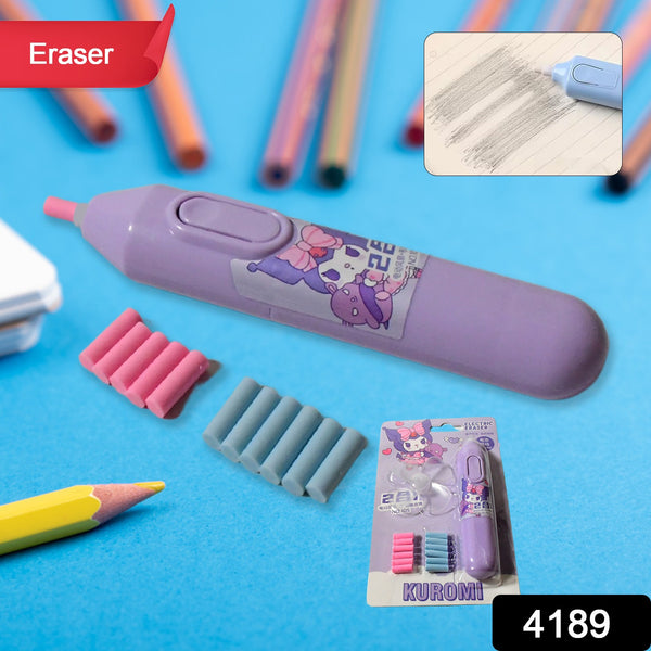 Electric Eraser Kit - Automatic Battery-Operated Eraser with 10 Refills, Ideal for Graphite Pencils, Drawing, Sketching, and Drafting Supplies - Perfect Stationery Gift for Children (Battery Not Included).