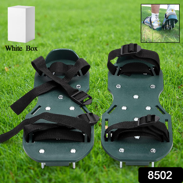 Lawn Aerator Sandals – Green Spiked Garden Shoes for Yard & Patio Aeration