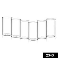 Heavy Unbreakable Stylish Clear Plastic Glass Set (330ml, 6pcs)