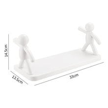 9271b Self Adhesive Cute Floating Shelves Wall Shelf  Wall Mounted Organizer - Human Figurine  Brown Box