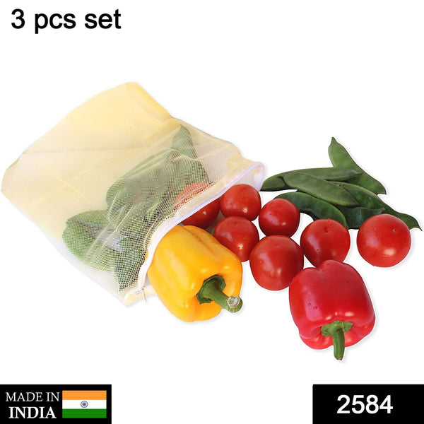 Fridge Bags for Fruits & Vegetables – Zip Net Storage (Multicolour)