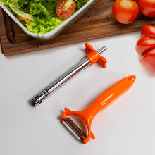 8213 2 In 1 Kitchen Combo Lighter Stainless Steel Durable Gas Lighter With Vegetable Cutter Peeler For Kitchen Steel Gas Lighter (2 Pc Set)