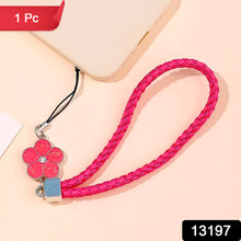 Flower Shape Metal Alloy Pendant Nylon Braided Leather Hand Strap Lanyard Phone (1 Pc  Multicolor)