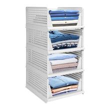 4-Layer Clothes Organizer Drawer - Foldable & Stackable Plastic Closet Storage