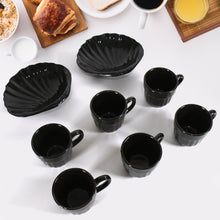 8237 Sweet Buzz Ceramic Tea  Cups  Mug Set With Seashell Shape Serving Bowl Milk Cup Coffee Cup Tea Cup Breakfast Cup Drinking Mug Or Outdoor For Household Gift For Birthday Wedding Party (8 Pcs Set)