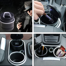 Portable Car Ashtray With Lid And Blue Led Light (1 Pc  With Color Box) Wukusy