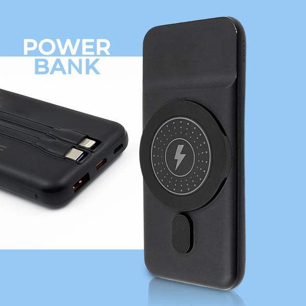 Fast Charging Magnetic Power Bank Portable Wireless  2in1 Usb Battery Charger 10000mah (1 Pc)