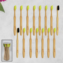 Bamboo Wooden Toothbrush Set – 15-Piece Soft Biodegradable Manual Toothbrushes for Adults & Kids with Round Box