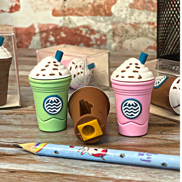 Cute Coffee & Ice Cream Shape Rotary Pencil Sharpener - Manual for Kids (24 Pcs Set)