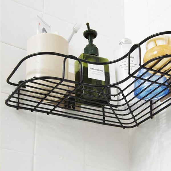 Self-Adhesive Corner Shelf Organizer – Kitchen and Bathroom Storage Rack