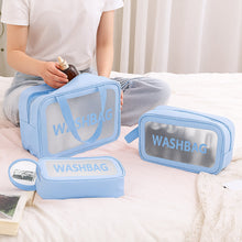 3-in-1 Waterproof Transparent Travel Toiletry Bag Set Wukusy