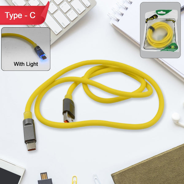 Type C Data Cable Fast Charging With Light (1 Mtr.  1 Pc)