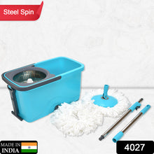 Quick Spin Mop with Plastic Spin Bucket - Easy Wheels and Large Bucket for Efficient Floor Cleaning.