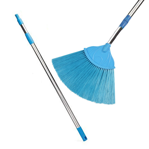 Broom with Long Stainless Steel Rod – Extendable Cobweb Cleaner Stick for Efficient Cleaning.