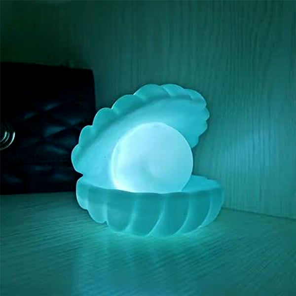 12716 Pearl Shell Night Lamp Decorate Desk Lights Nursery Toy Lamp Led Pearl Shell Night Lights For Bedroom  Home (Small Battery Operated)