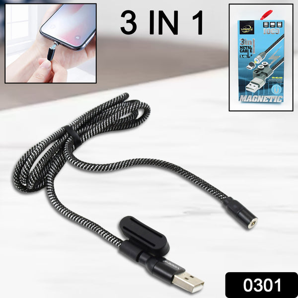 3 In 1 Magnetic USB Charging Cable (0301)