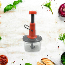 5790 Manual Press Fruit  Vegetable Chopper With 3 Stainless Steel Blades Anti-slip Base And Locking System Cutting Chopper For Kitchen (650 Ml)