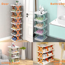 6-Layer Foldable Shoe Rack – Adjustable Plastic Organizer for Space-Saving Storage