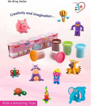 Non-Toxic Dough Clay - Creative Set of 5 Colors, Safe for Kids, Pack of 5 Pcs