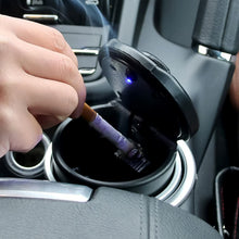 Portable Car Ashtray With Lid And Blue Led Light (1 Pc  With Color Box) Wukusy