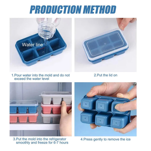 6-Cavity Silicone Ice Tray – Perfect for Household Kitchens, Ideal for Making Ice and Various Other Uses