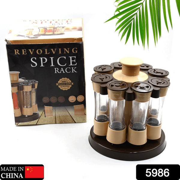 360° Revolving Spice Rack – 8 Spice Jars (120ml) for Herb & Seasoning Storage