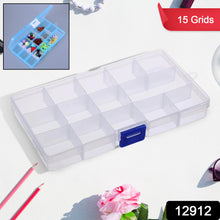 15-Grid Jewelry Organizer Box – Clear Plastic Storage Box with Adjustable Dividers for Jewelry, Beads, Herbs, Pills, and Small Items (1 Pc)