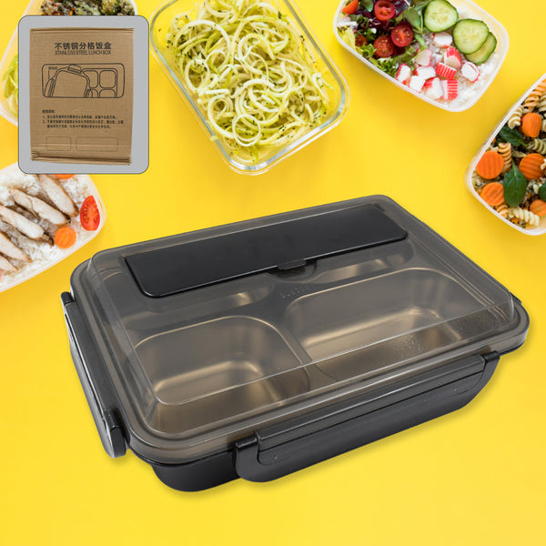 4-Compartment Insulated Lunch Box - Stainless Steel Tiffin for School & Office, Microwave & Dishwasher Safe (1 Pc) (10034)