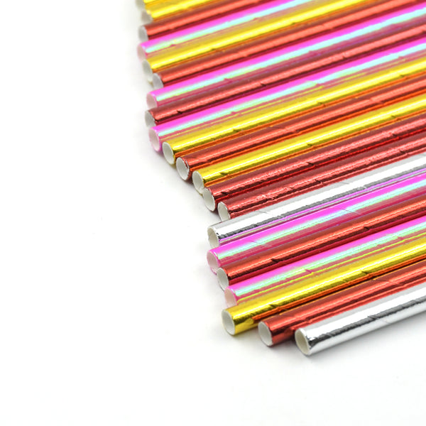 Home paper straws – durable, eco-friendly, colorful drinking straws, food-grade for parties, weddings, and celebrations (25 pcs set)